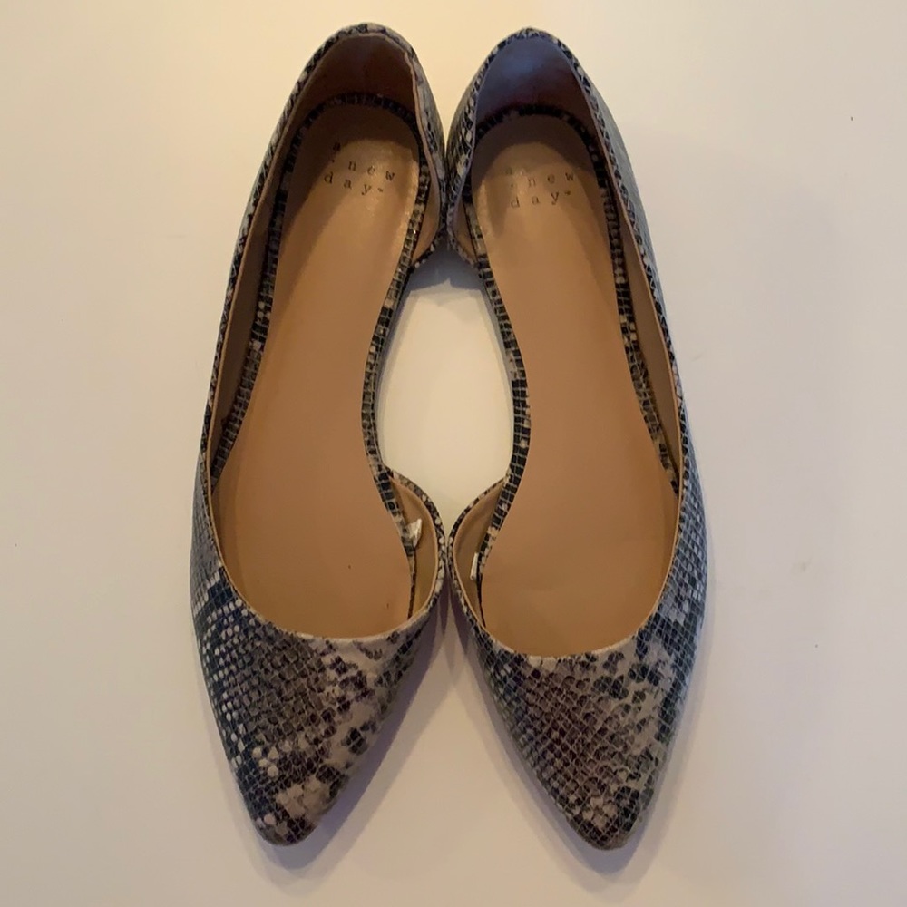 D’Orsay snakeskin flats